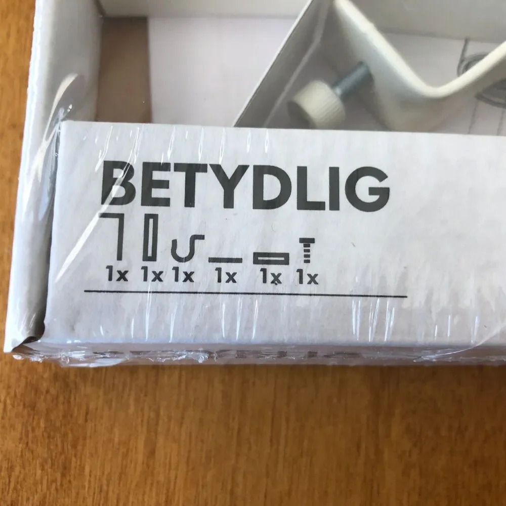 IKEA Betydlig Wall Curtain Rod Bracket White Set of 2 302.198.89 NEW